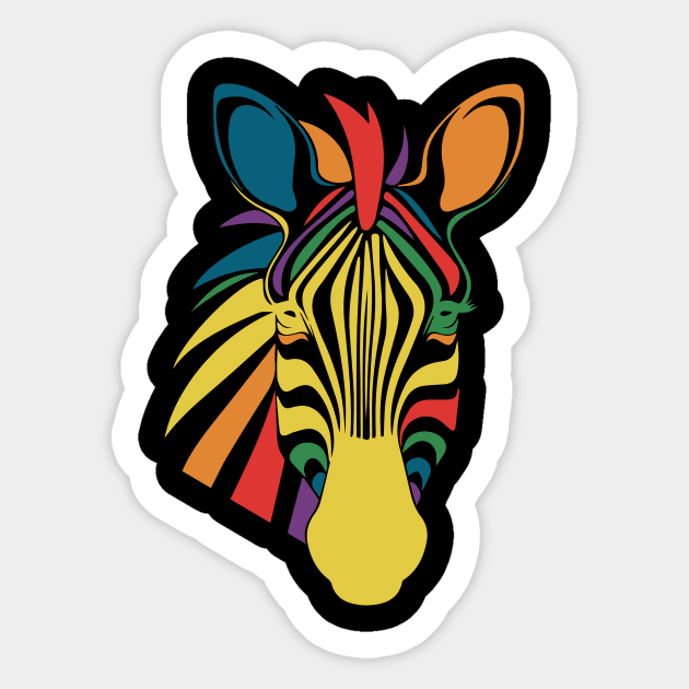 Color Zebra Sticker by n23tees